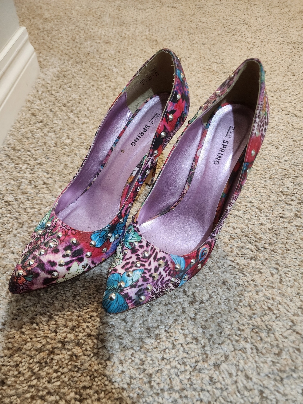 Call It Spring Floral Multicolor Pointed-Toe Heels